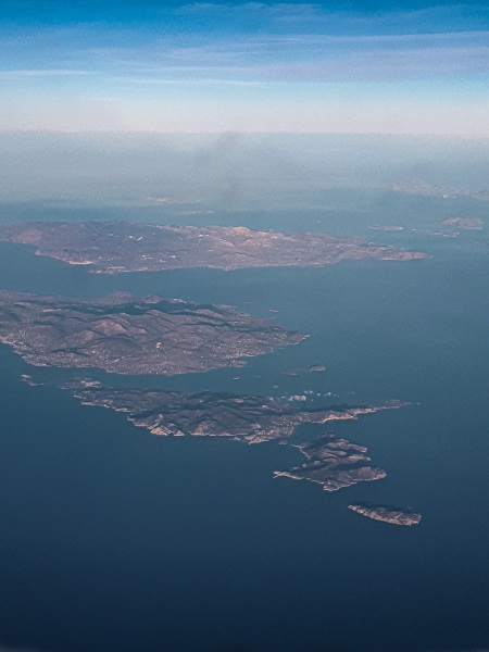 Flug nach Heraklion über das Mittelmeer