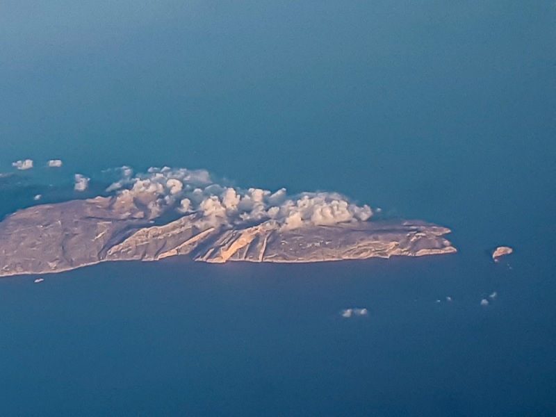 Flug nach Heraklion über das Mittelmeer